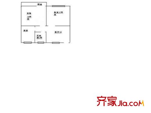 左家庄西街户型图户型图 2室1厅1卫1厨