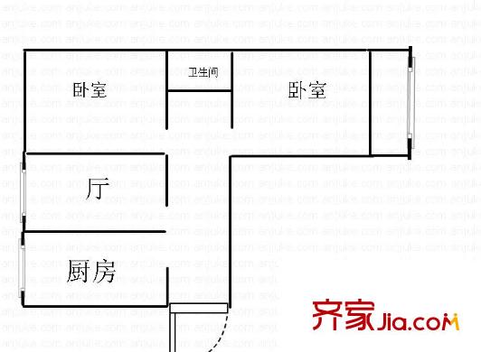 新源南路小区户型图户型图 2室1厅1卫1厨