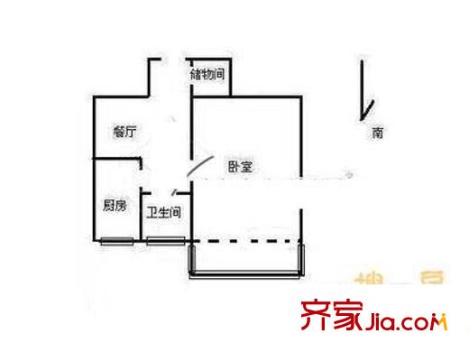 海户西里31号院户型图户型图 1室1厅1卫1厨