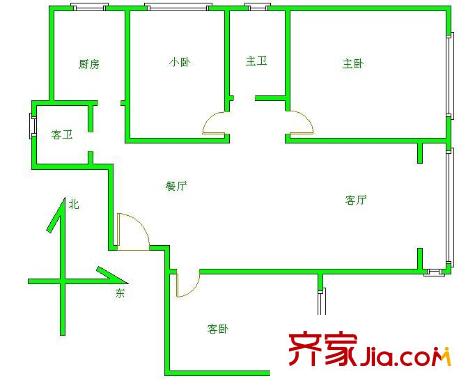 欧陆经典户型图欧陆20-21-01-146平米东北 3室2厅2卫1厨