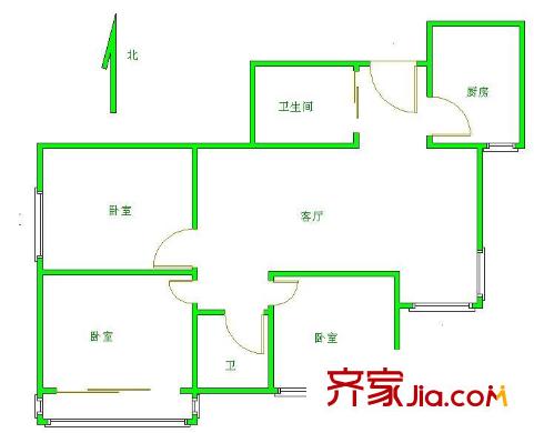 欧陆经典户型图欧陆20-21-03-133平米西南 3室1厅2卫1厨