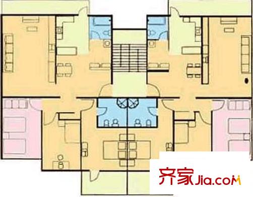 博世庄园户型图连排公寓(三居)135平方米 3室