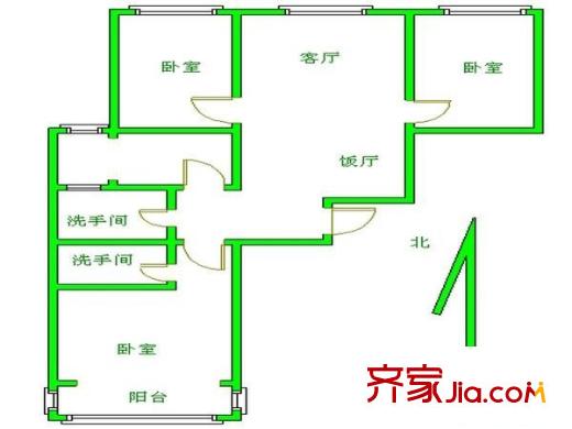鼎立水岸家园 3室 户型图