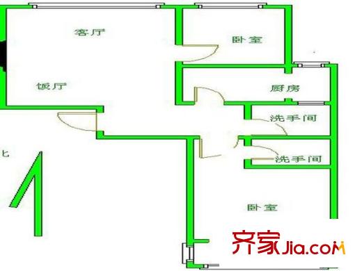 鼎立水岸家园 2室 户型图