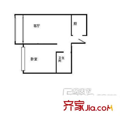 京劇院宿舍戶型圖戶型圖 1室1廳1衛(wèi)1廚