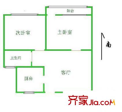 長(zhǎng)椿街感化胡同 2室 戶型圖