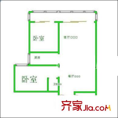 长昆名居户型图户型图 2室2厅2卫1厨