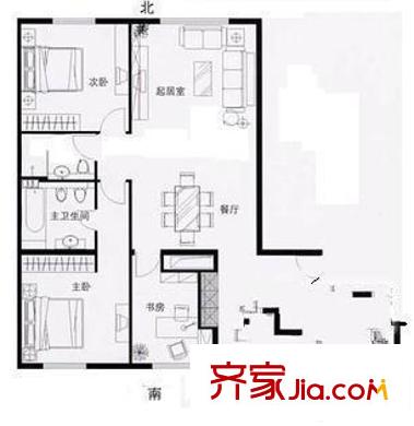 汇新家园户型图户型图 3室2厅2卫1厨