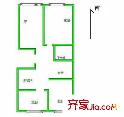 双柳巷小区户型图户型图 3室1厅1卫1厨