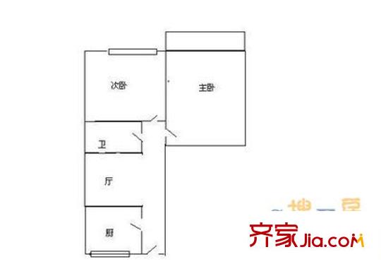 建国里小区 2室 户型图