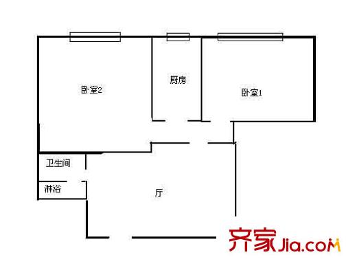 左家庄西街户型图户型图 2室1厅1卫1厨