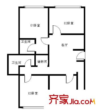 金港国际 3室 户型图