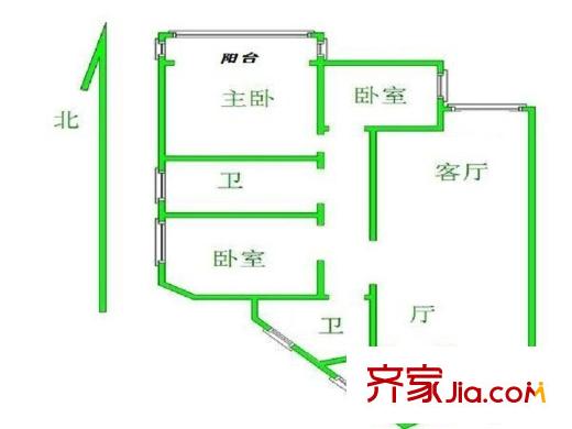 翠微南里 3室 户型图