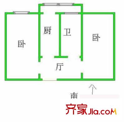 复兴路甲49号院户型图户型图 2室1厅1卫1厨