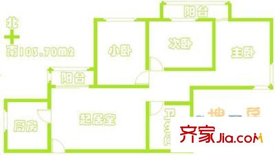 晨光家园 3室 户型图