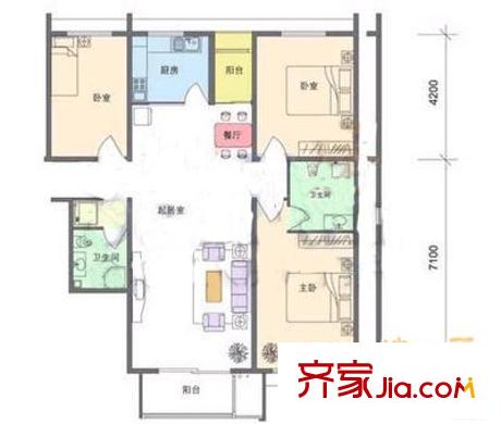 晨光家园 3室 户型图