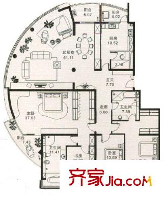 耕天下戶型圖戶型圖 4室1廳2衛(wèi)1廚