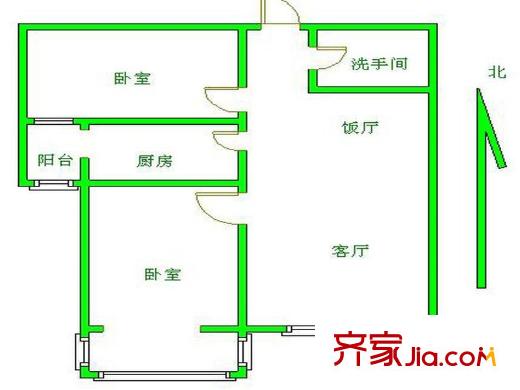 鼎立水岸家园 2室 户型图