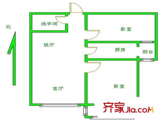 鼎立水岸家园 2室 户型图