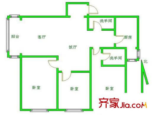 鼎立水岸家园 3室 户型图