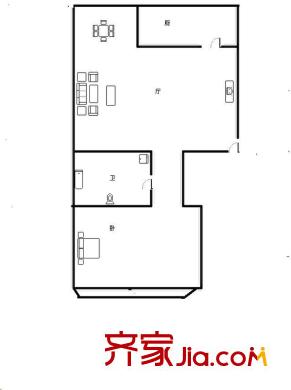 长昆名居户型图户型图 1室1厅1卫1厨
