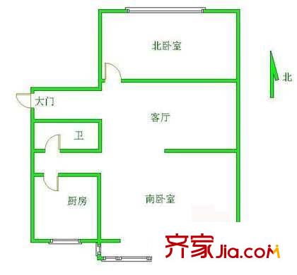 科委宿舍户型图户型图 2室1厅1卫1厨