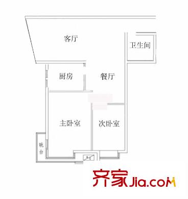 汇新家园户型图户型图 2室2厅1卫1厨