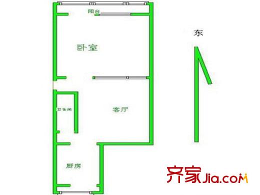 西便門外東大街戶型圖戶型圖 1室1廳1衛(wèi)1廚