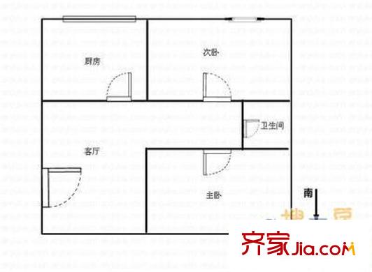 羊坊店17号院户型图户型图 2室1厅1卫1厨