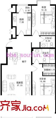 觀河錦苑戶型圖戶型圖 2室1廳2衛(wèi)1廚