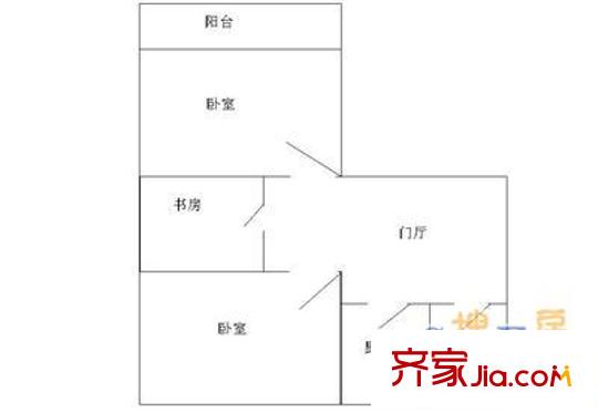 長椿街感化胡同 3室 戶型圖