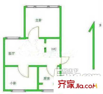 双柳巷小区户型图户型图 2室1厅1卫1厨