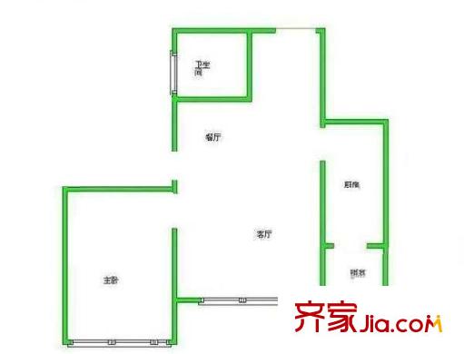 珠江罗马嘉园四期 1室 户型图
