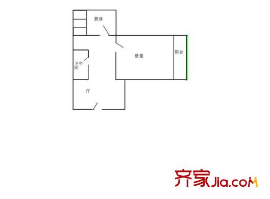 抽屉胡同 1室 户型图