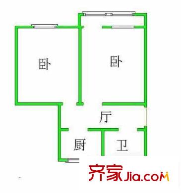 复兴路甲49号院户型图户型图 2室1厅1卫1厨