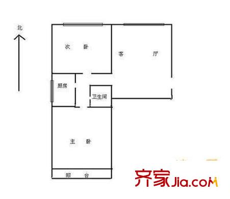 建工家园户型图户型图 2室1厅1卫1厨