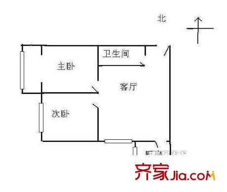 信悦华庭户型图户型图 2室1厅1卫1厨