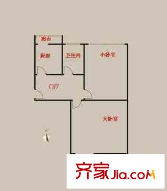 呼家楼南里户型图户型图 2室1厅1卫1厨