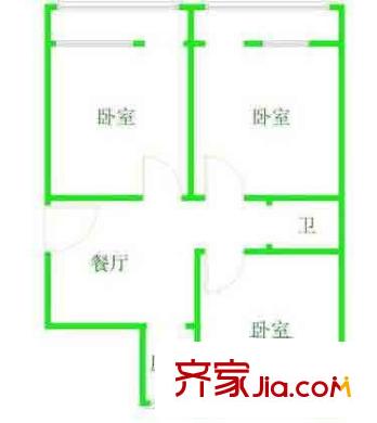 呼家楼南里户型图户型图 2室1厅1卫1厨