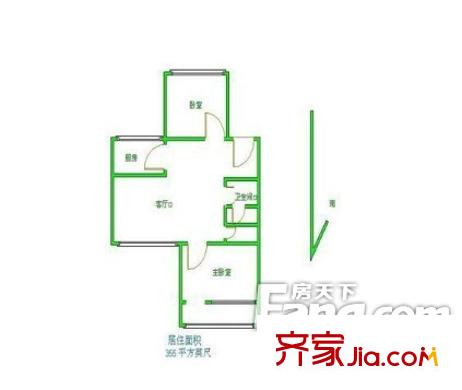 海潤花園戶型圖戶型圖 2室1廳1衛(wèi)1廚