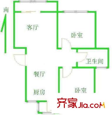 廣外南街戶型圖戶型圖 2室2廳1衛(wèi)1廚