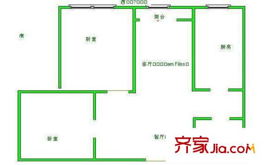 廣外南街戶型圖戶型圖 2室2廳1衛(wèi)1廚