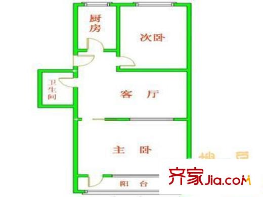 里仁東街戶(hù)型圖戶(hù)型圖 2室1廳1衛(wèi)1廚