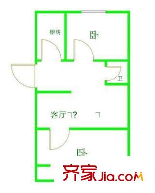里仁東街戶(hù)型圖戶(hù)型圖 2室1廳1衛(wèi)1廚