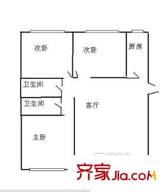 信悦华庭户型图户型图 3室1厅2卫1厨