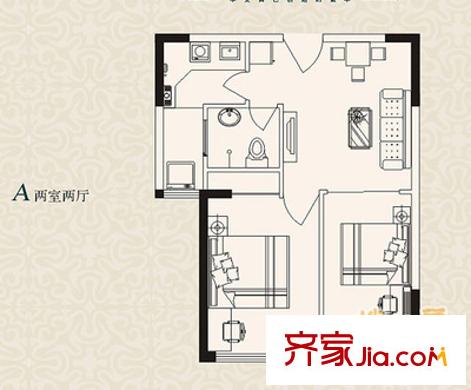 金茂公寓 2室 户型图