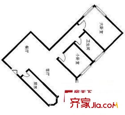 远大园六区 2室 户型图