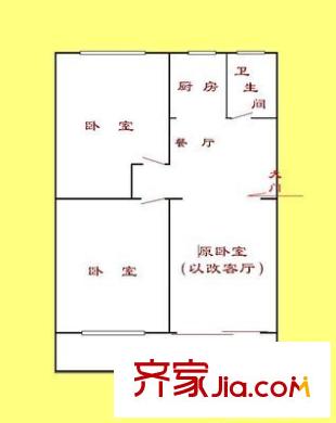 马甸南路2号院 3室 户型图