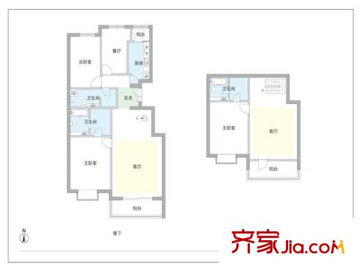 观林园 3室 户型图