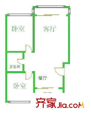 建工家园 2室 户型图